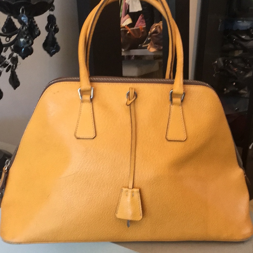 PRADA honey leather bag